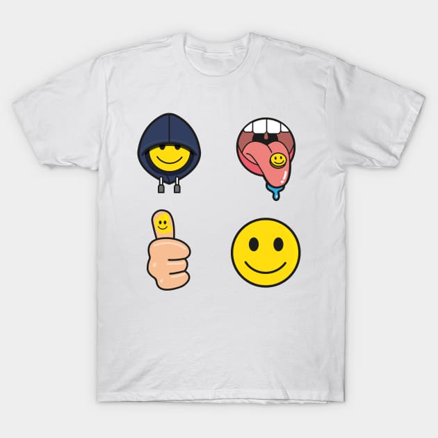 Hydro Sticker Pack - Smiley face stickers T-Shirt by Bubsart78